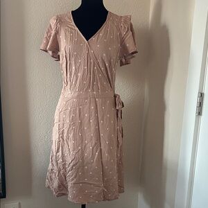 Elegant Polka Dot Wrap Dress